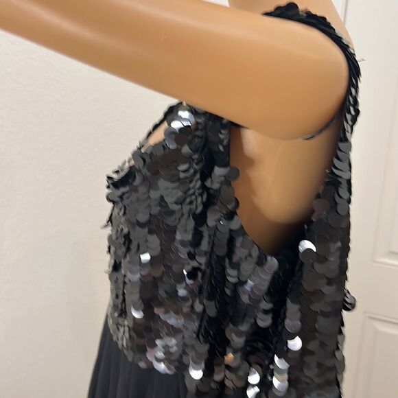 Dress Barn Woman Collection Size 22W Black Scoop Neck Short Sleeve Shimmer Dress - Picture 8 of 10